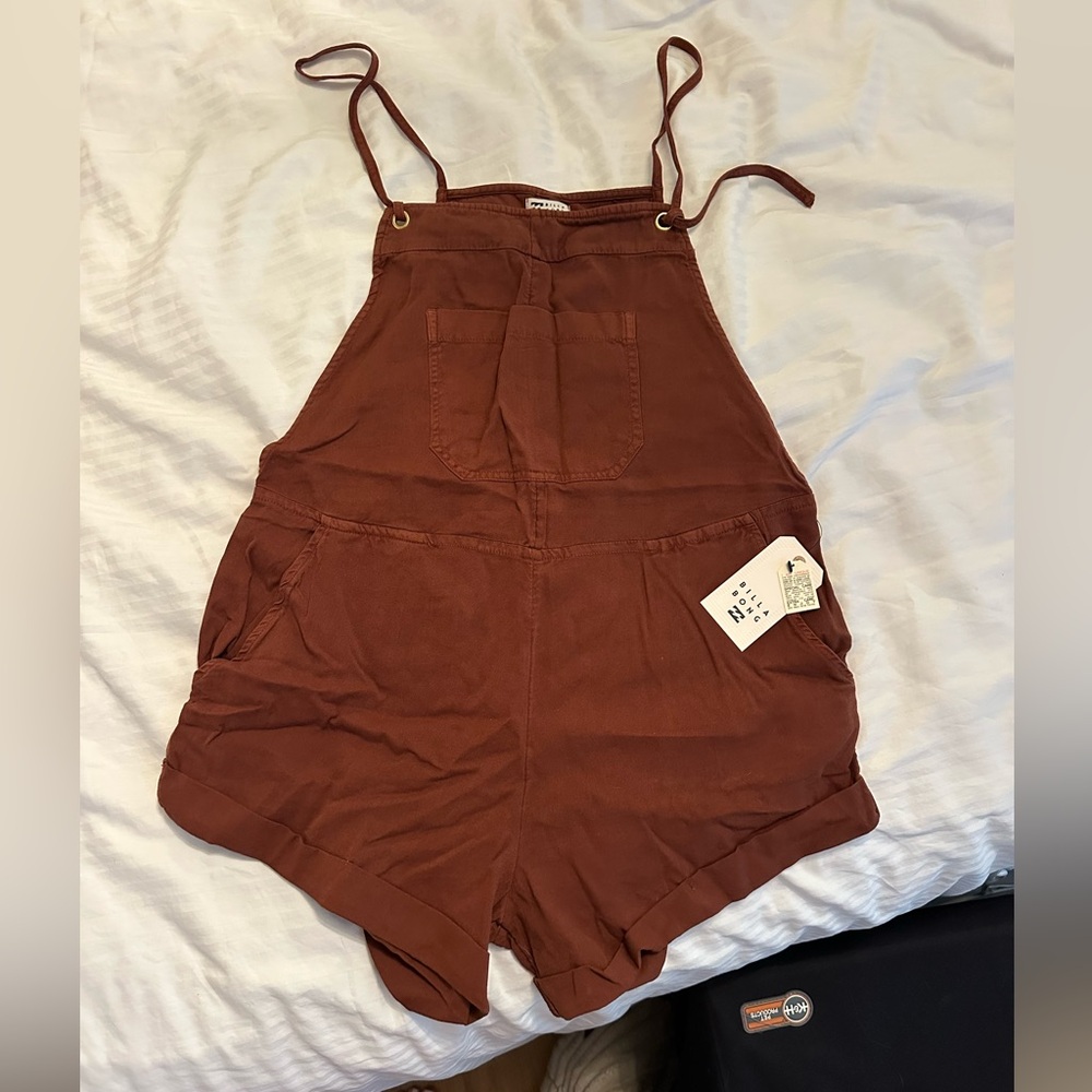 Billabong Rust Overalls Shorts - NWT
